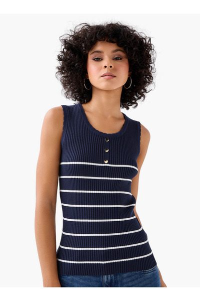 FAV Striped Tank Top with Ribbed Detail