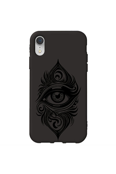 Other Apple iPhone Xr Eye patterned drawing Black Colored Silicone TPU Θήκη