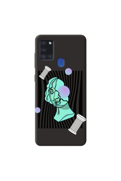 Other Samsung A21S Columns Black Colored Silicone TPU Θήκη