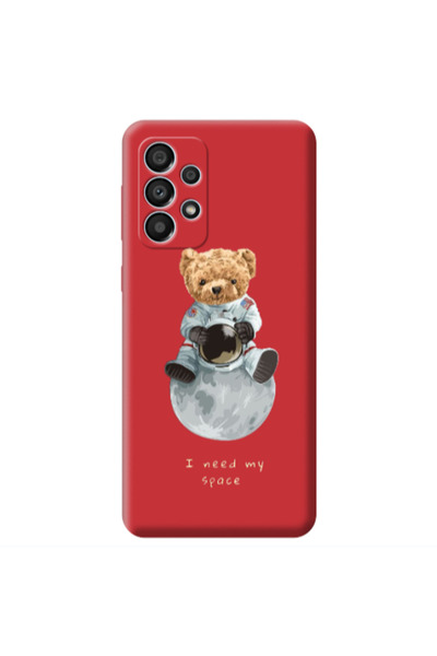 Other Samsung A33 Bear in space Red Colored Silicone TPU Θήκη