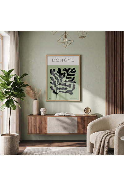 KOLAJTASARIM Tablou unic cu ramă din lemn natural — Accesorii pentru obiecte ...