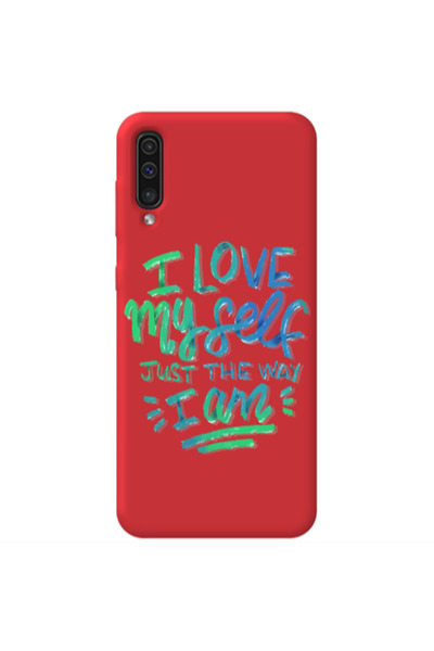 Other Samsung A70 I Love My self Red Colored Silicone TPU Θήκη