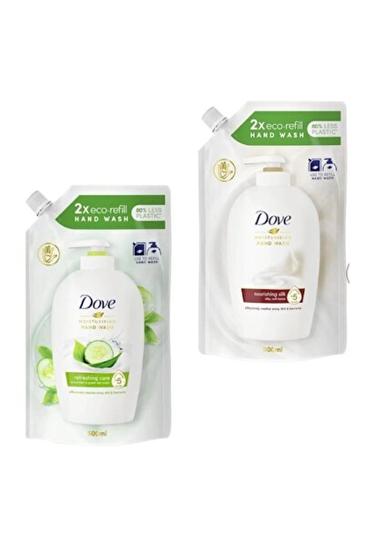 Dove Rezervă de săpun lichid cremos, Castravete, Mătase fină, 2 x 500 ml