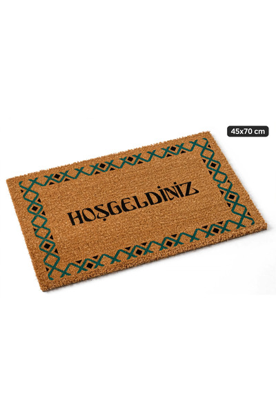 Evoris Coco Cc015A Welcome Patterned Thick Non-Slip Sole Moisture Absorbing Stylish Design Door Mat 45X75 cm
