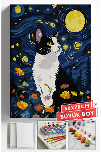 Akihabara Sayılarla Boyama Hobi Seti Çerçeveli Numaralı Tuval Fırça Boya Dahi...
