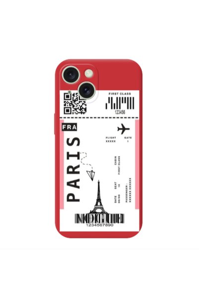 Other Apple iPhone 15 Paris FRA Red Colored Silicone TPU Θήκη
