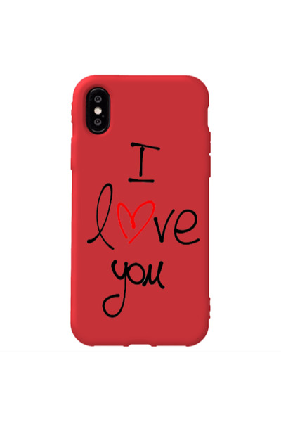 Other Apple iPhone Xs Max i love you Red Colored Silicone TPU Θήκη
