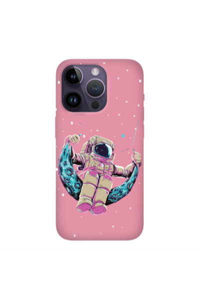 Other Apple iPhone 14 Pro Max Astronaut swinging on the moon Pink Colored Sil...