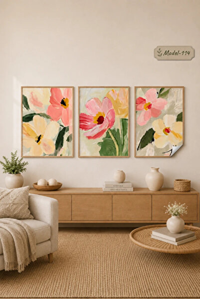 Akıllı Kağıt Static Cling Tablecloth - Poster Flower (Model- 114)