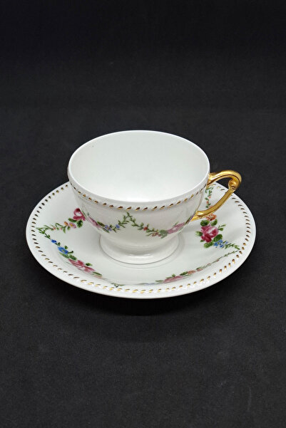 ABBETC Freiberg Mathilde German Porcelain Vintage Coffee Cup 2 Pieces 90 ml