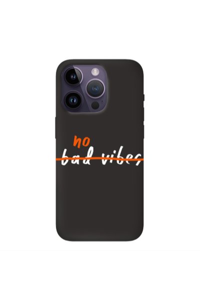 Other Apple iPhone 14 Pro No bad vibes 2 Black Colored Silicone TPU Θήκη