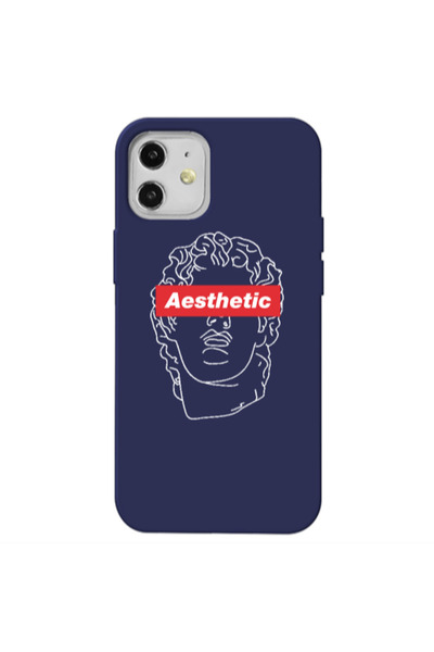 Other Apple iPhone 12 Aesthetic Dark blue Colored Silicone TPU Θήκη