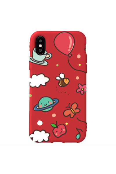 Other Apple iPhone Xs cute little ones Red Colored Silicone TPU Θήκη