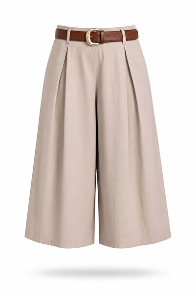 5in1Canpolat Pantaloni largi cu centură Mink 261038