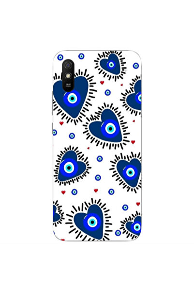 Other Xiaomi Redmi 9A Heart evil eye beads Transparent Silicone TPU Θήκη