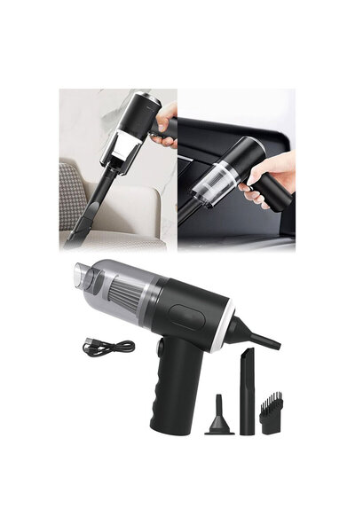 Marsilyan 3İN1 ÇEKME - ÜFLEME OTO-ARAÇ - EV EL TİPİ SÜPÜRGE USB ŞARJLI MİNİ -...