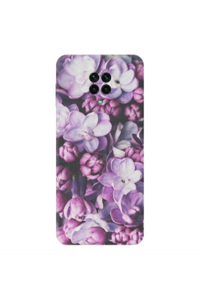 Other Xiaomi Redmi Note 9S Purple Flowers Transparent Silicone TPU Θήκη