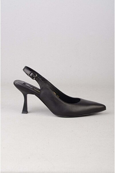 SEÇ KUNDURA Seç V2430 Genuine Leather Heel Shoes (Heel Height: 8 cm) Black