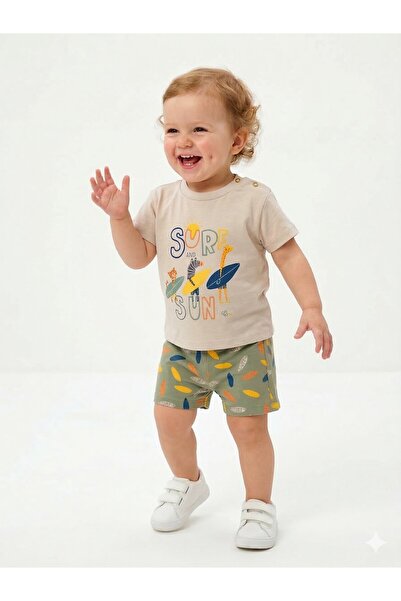 Kids Kingdom Organic Cotton Surf Detailed Baby Boy Set of 2