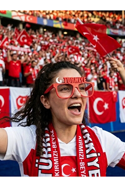 Fullment Türkiye Yazılı Ay Yıldızlı Kırmızı Taraftar Gözlüğü - Dünya Kupası v...