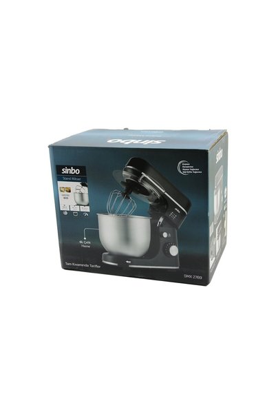 AKILLI Siyah Standlı Mikser Çırpıcı - Hamur Yoğurucu - Karıştırıcı 8 Kademe Hız Ayar 6L Çelik Hazne 1300W S