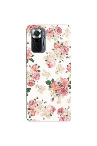 Other Xiaomi Redmi Note 10 Pro Max Pink Flowers 2 Transparent Silicone TPU Θήκη