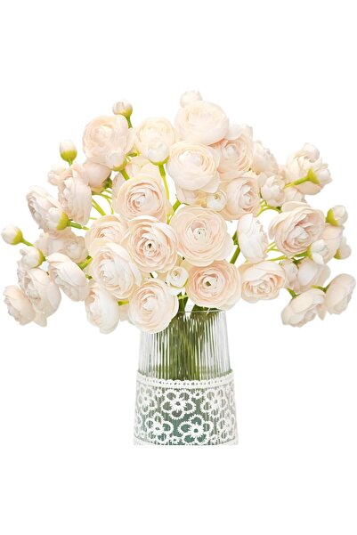 Arabest Artificial Flowers,Ranunculus Artificial Flower Pink Silk Flowers Fau...