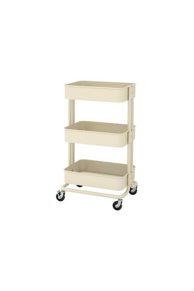 IKEA servis arabası, bej, 35x45x77 cm, kapaksız