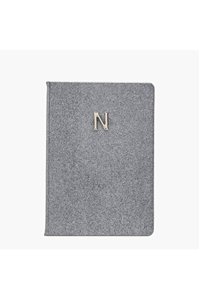 Lifestyle Initial N Glitter Design Hardcover Notebook