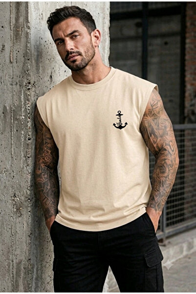 FAVORİST Zero Sleeve Fami̇li̇e Çapa Men's T-Shirt