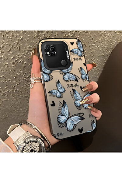 PATTERNOVA Redmi 9C/10A kılıf Kelebek kalp yazı baskılı kılıf, ferah nazik tr...