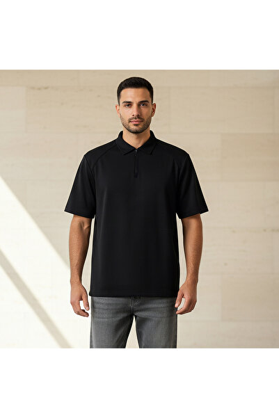 Love Pangolin Men Half Zip Polo T-shirt