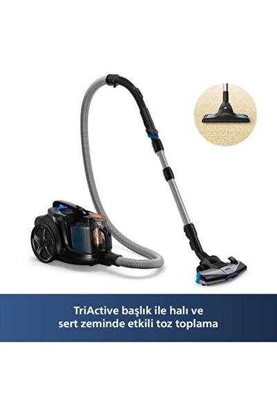 Philips 7000 Serisi Marathon Daily Torbasız Elektrikli Süpürge, 750W, PowerCyclone 8, Alerji Kilit S