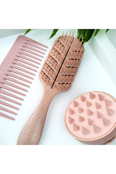 YEYE Made In Nature Set de accesorii pentru păr – masajator, perie, pieptene ...