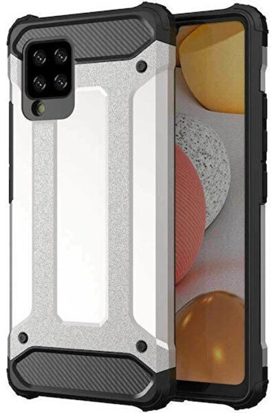 Hurtel Πλαστικό Πίσω Κάλυμμα 2mm Σετ με Γυαλί Ασημί (Galaxy A42)
