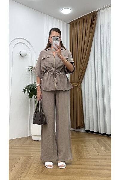 R-Style Tensel Double Pocket Short Sleeve Set