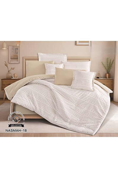 Red Rose Nefren Summer Bedspread Set 100% Cotton Full Filling 8 Pieces Luxury...