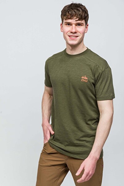 Traveller T-Shirt %100 Pamuk Printed - Haki