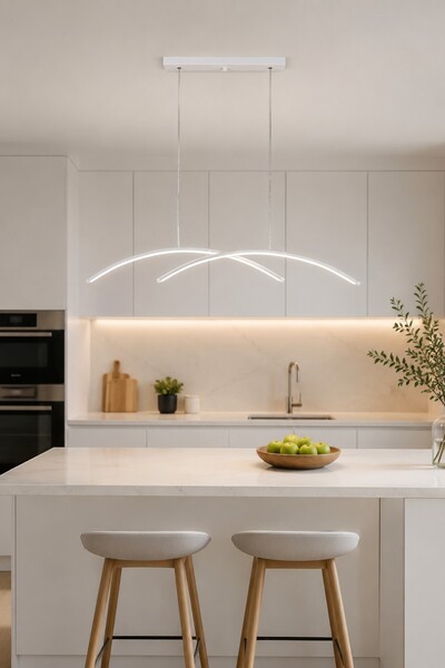 LEGACY Rüzgar Beyaz Renk Modern Tasarım Beyaz Ledli Cafe - Mutfak - Salon Led...