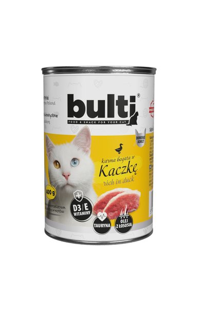 Bulti Hrană umedă pisici, Bulti, 400g, Carne de Rață, Pisici Adulte, Susține ...