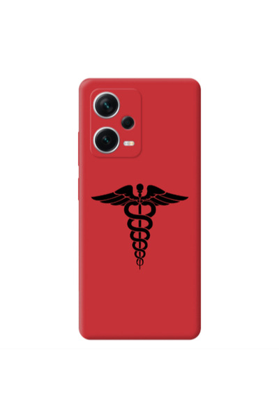 Other Xiaomi Poco X5 Medical Spa Red Colored Silicone TPU Θήκη