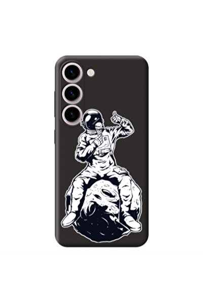 Other Samsung S23 Plus ice cream in space Black Colored Silicone TPU Θήκη