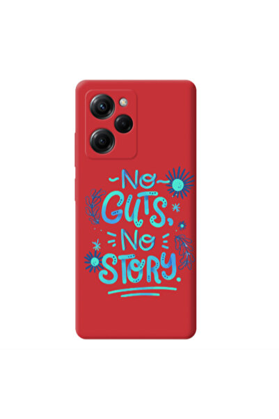 Other Xiaomi Poco X5 Pro No guts no story Red Colored Silicone TPU Θήκη