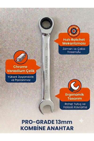 CHROME VANADIUM KOMBİNE CIRCIR ANAHTAR 13mm