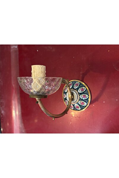 tayfuntufan European Sconce Made of Porcelain and Brass 18 cm 9 cm Dimensions