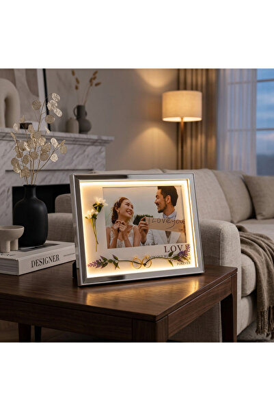 EJOYA Kişiye Özel Fotoğraflı Dekoratif Işıklı Kristal Fotoğraf Çerçevesi 116672