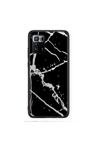Other Xiaomi Poco X3 GT Marble Cream Cracks Black Glossy Θήκη