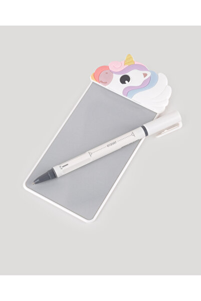 LETS BE CHILD Sevimli Unicorn Manyetik Mini Yazı Tahtası Silikon Figürlü 5.5 inç