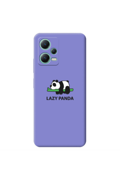 Other Xiaomi Redmi Note 12 Pro 5G Lazy panda Purple Colored Silicone TPU Θήκη