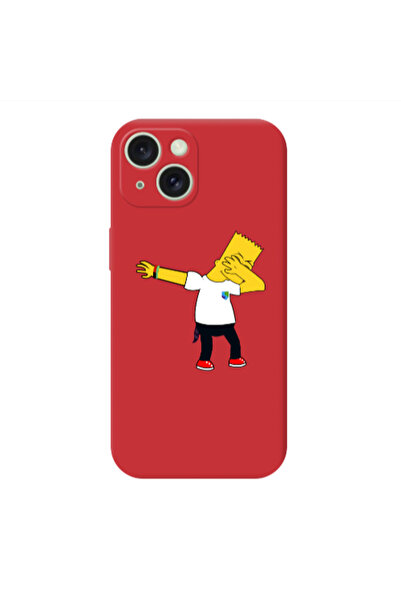 Other Apple iPhone 15 Simpsons2 Red Colored Silicone TPU Θήκη